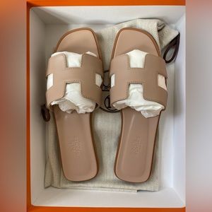 Hermes Oran Sandal Beige Nude 37.5